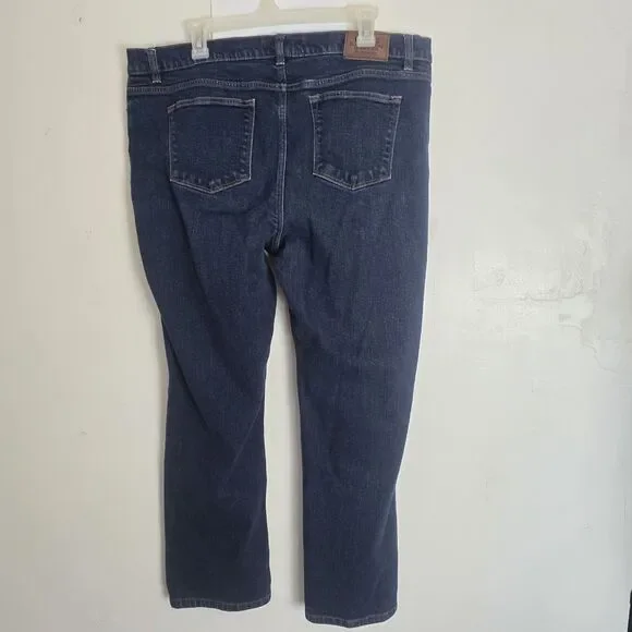 Lauren Ralph Lauren Jeans Women Plus Size 16W Straight High Rise Dark Wash Blue - Picture 3 of 9